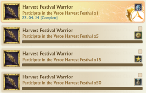 Harvest Festival Achievements